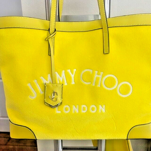 Jimmy Choo Nine2Five Logo Malibu Toweling East-West Tote Bag w/baby pouch $1095 - Picture 5 of 15